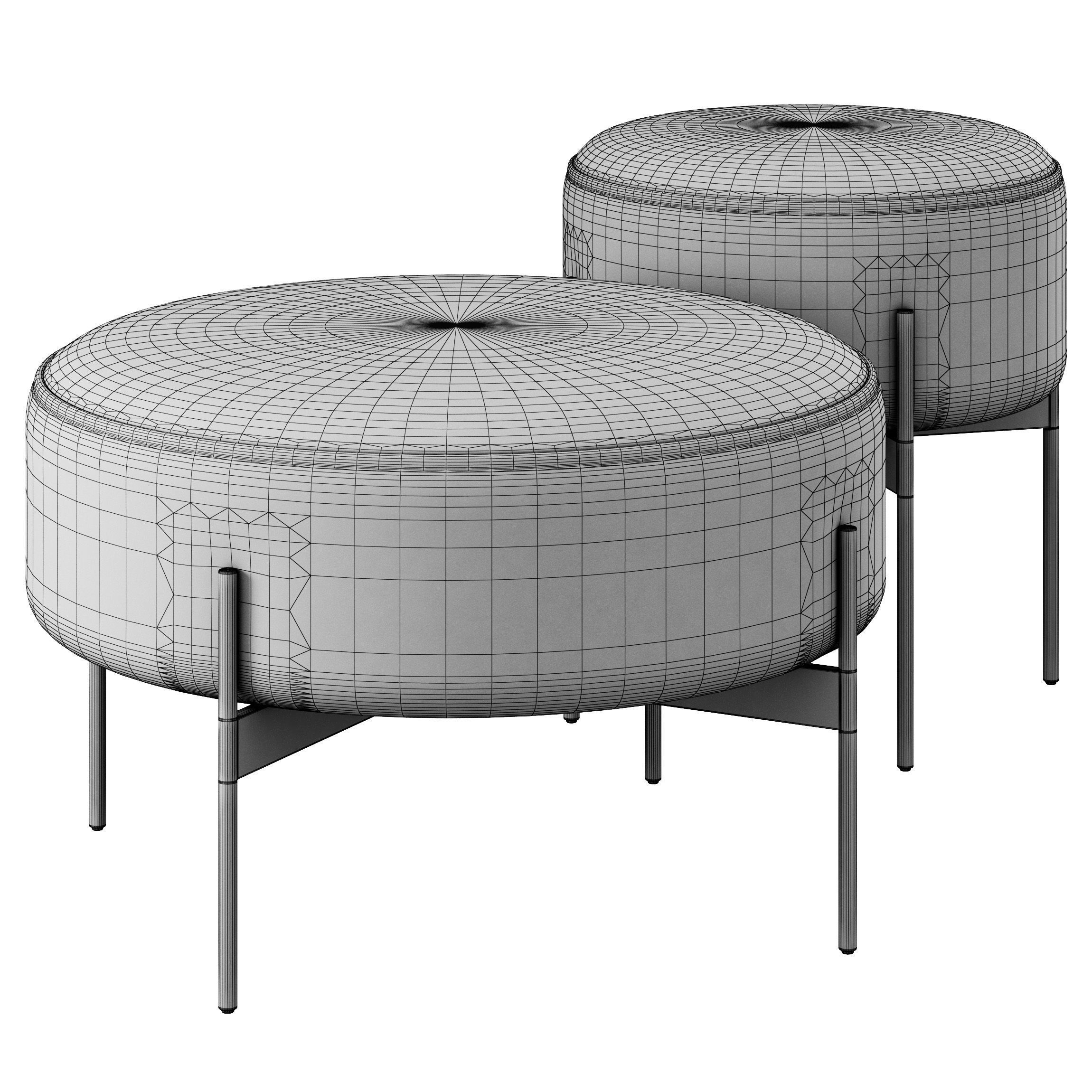 Dot boucle ottomans by Kardiel 3D model_5