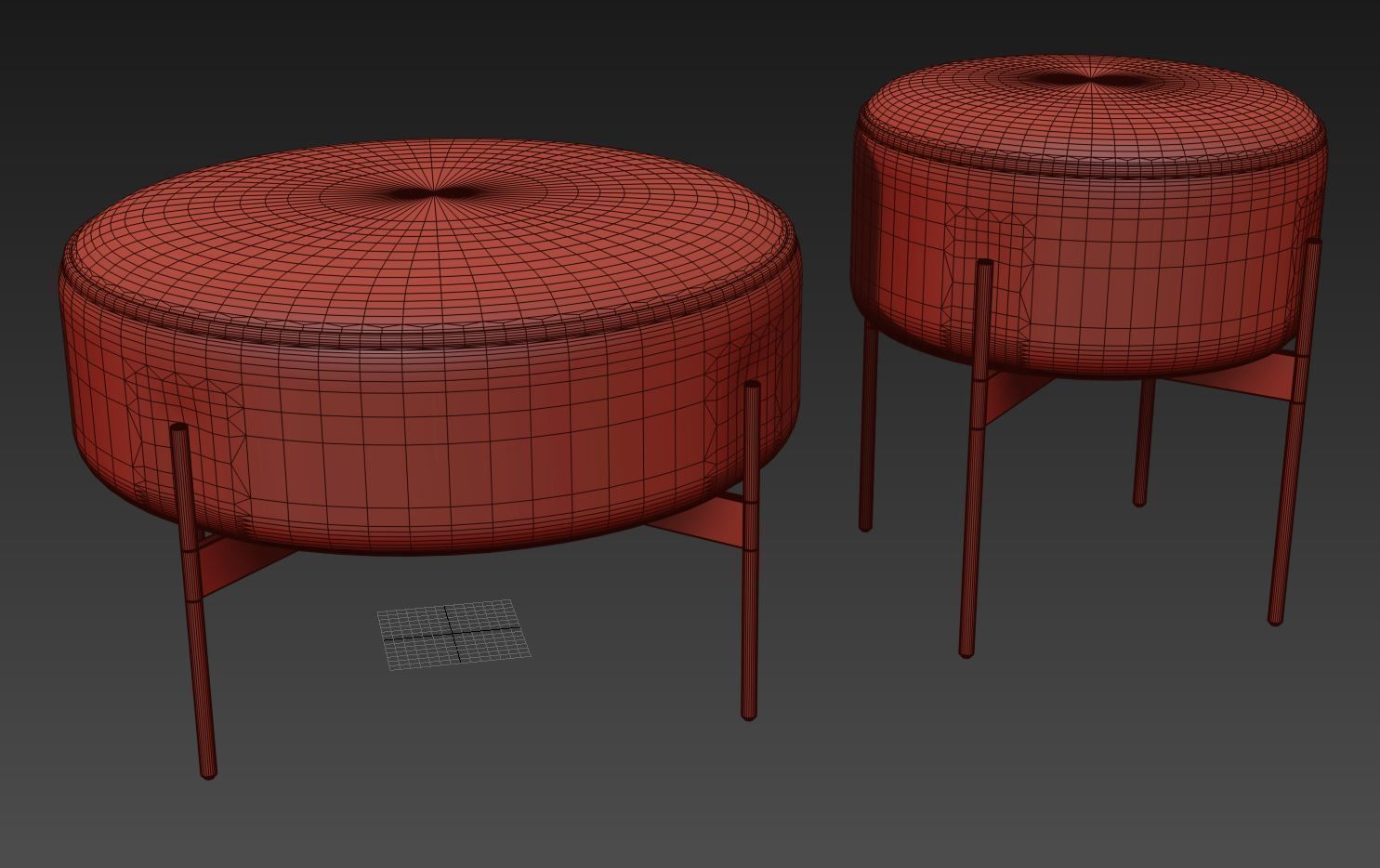 Dot boucle ottomans by Kardiel 3D model_4