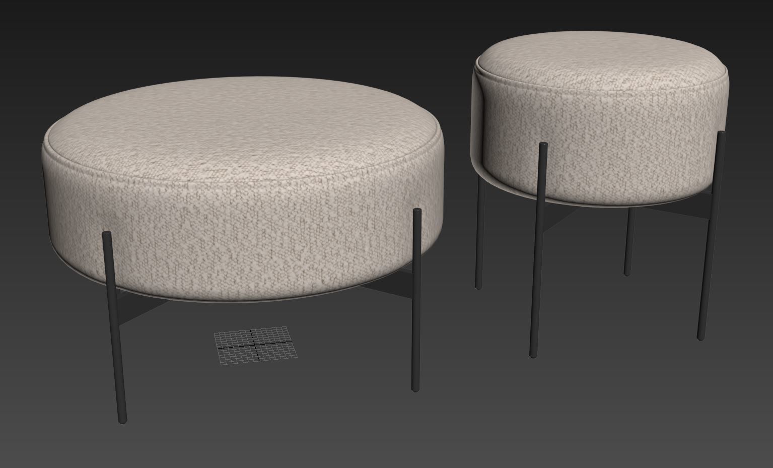 Dot boucle ottomans by Kardiel 3D model_3