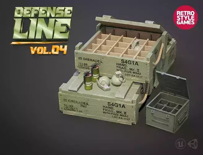 Defense Line Vol4 - Explosive Essentials Free low-poly 3D model
