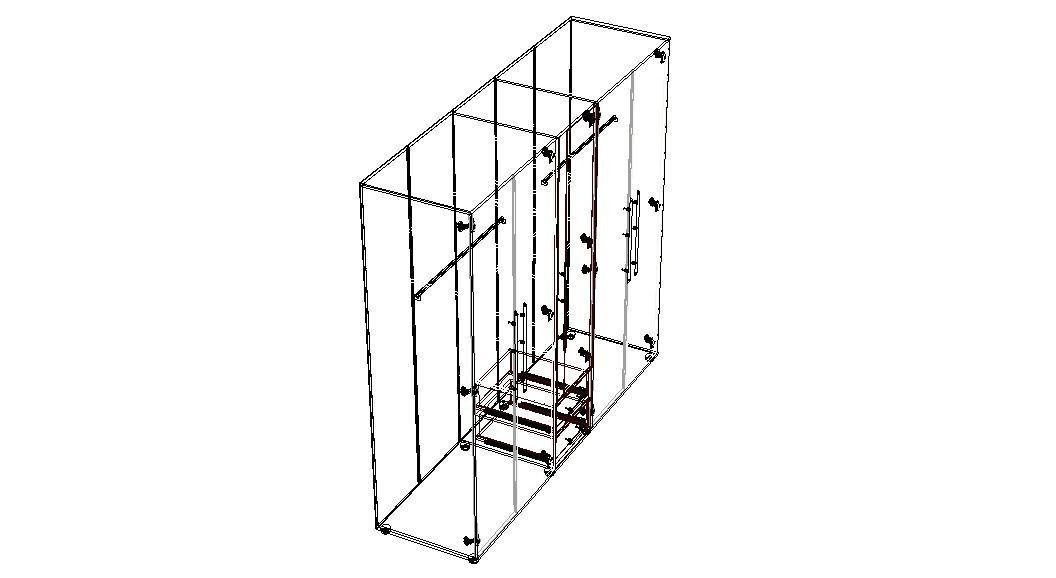 Clear Modular Wardrobe 2 m 3D model_24