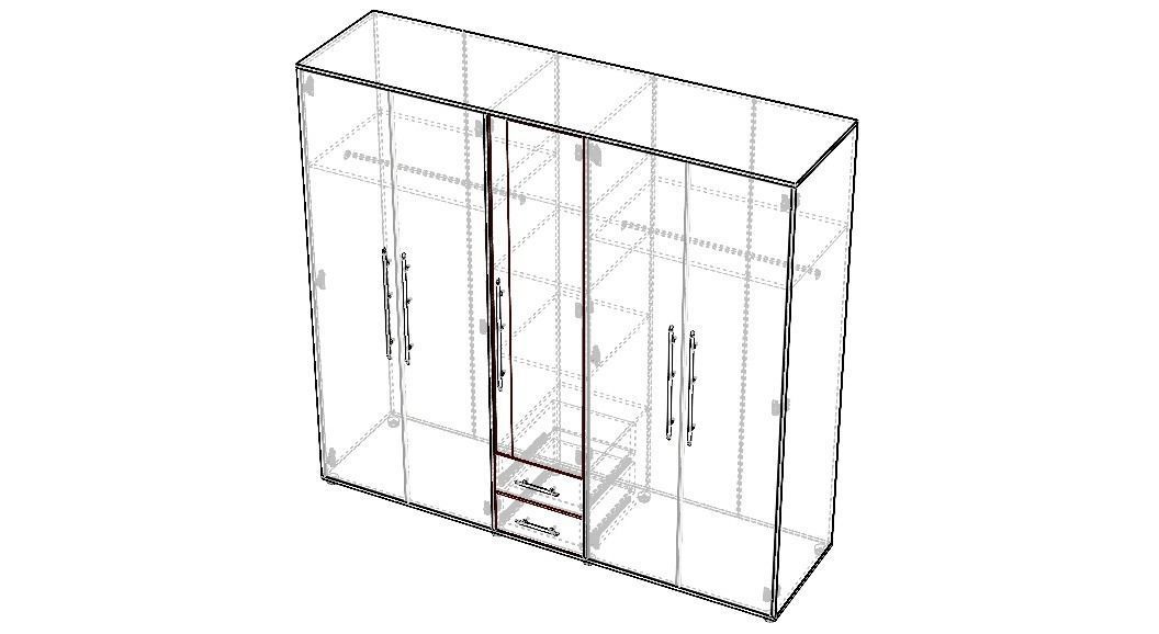 Clear Modular Wardrobe 2 m 3D model_3