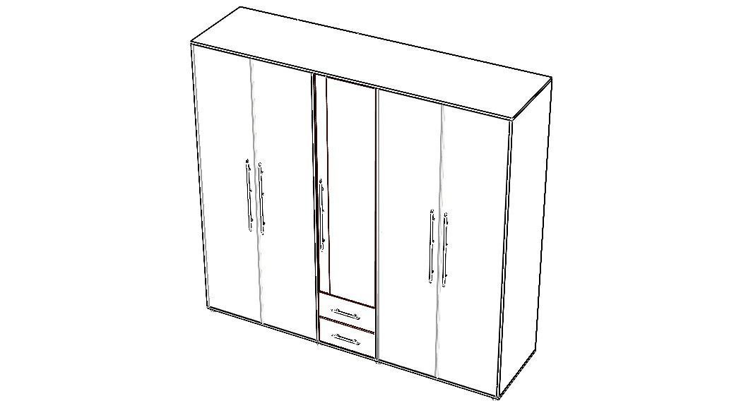 Clear Modular Wardrobe 2 m 3D model_2