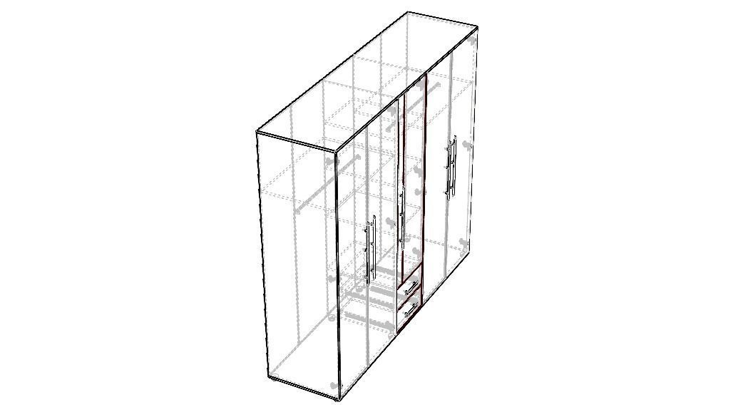 Clear Modular Wardrobe 2 m 3D model_23