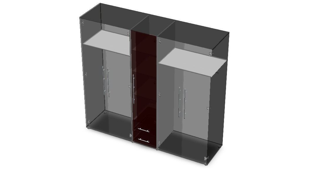 Clear Modular Wardrobe 2 m 3D model_5