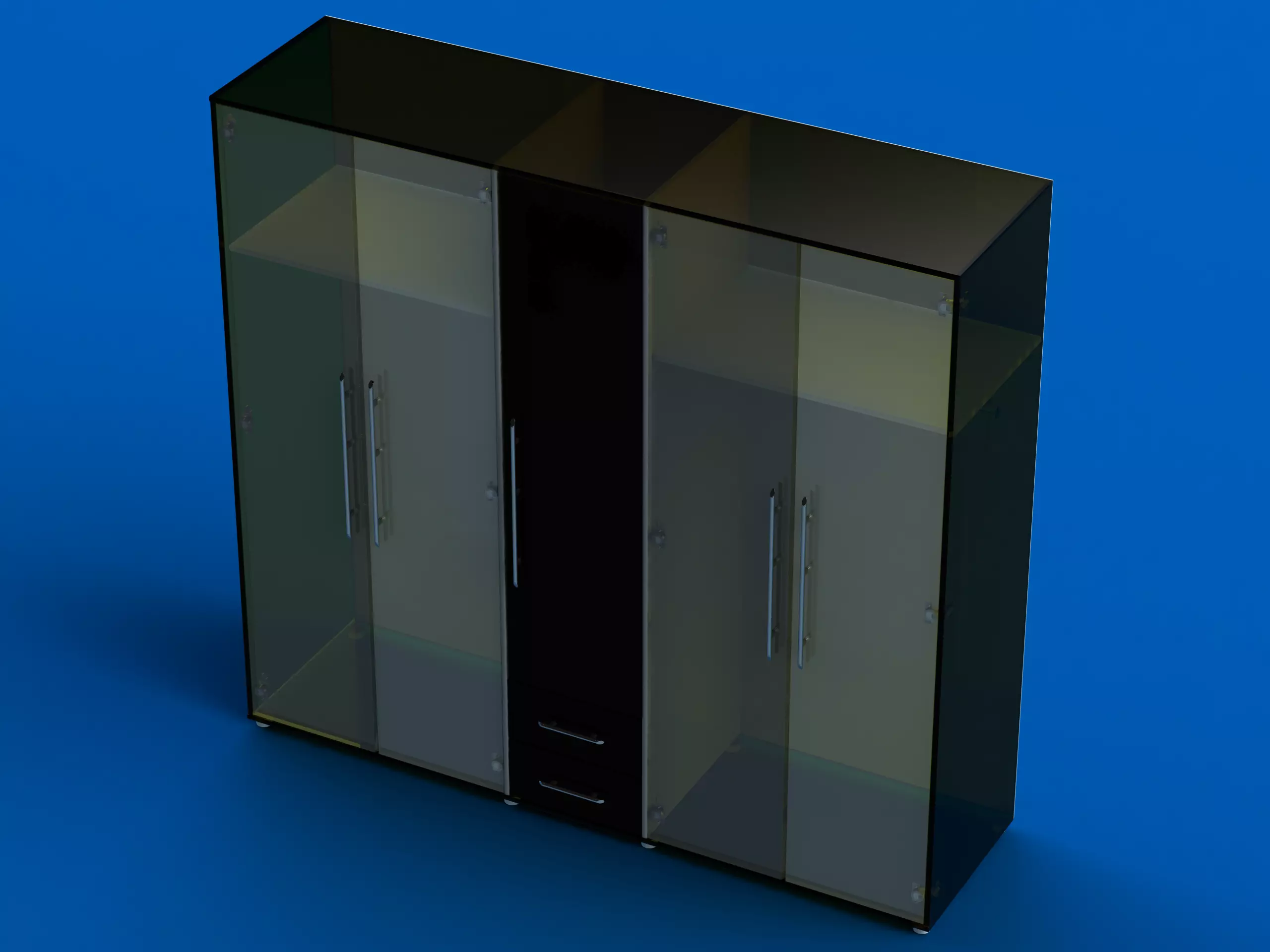 Clear Modular Wardrobe 2 m 3D model_0