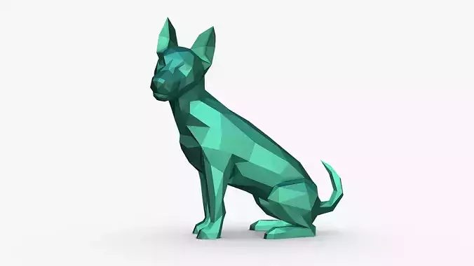 jack russell terrier low poly