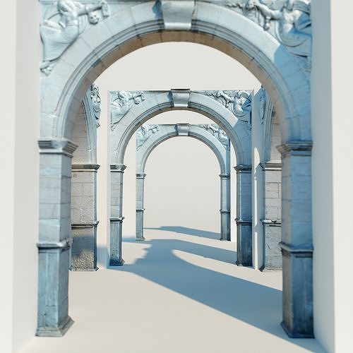 Old castle arch 001 Low-poly 3D model