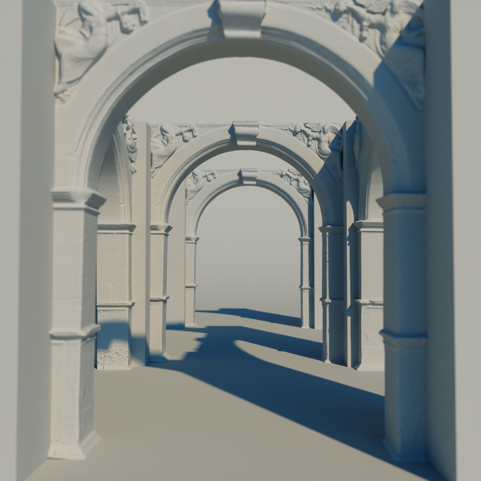 Old castle arch 001 Low-poly 3D model_1