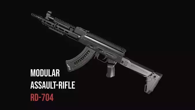 Modular assault rifle Rifle Dynamics 704 AK system Low-poly 3D model