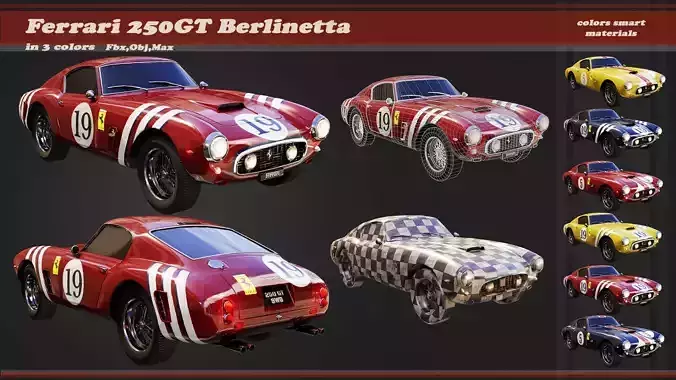 Ferrari 250GT SWB Berlinetta 3D Low-poly 3D model