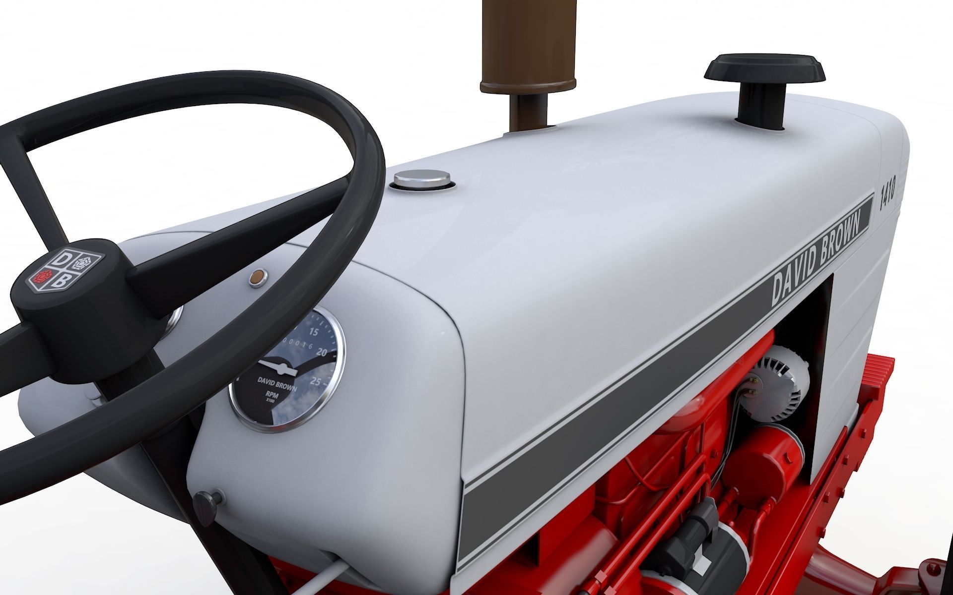 David Brown 1410 1974 Tractor 3D model_6