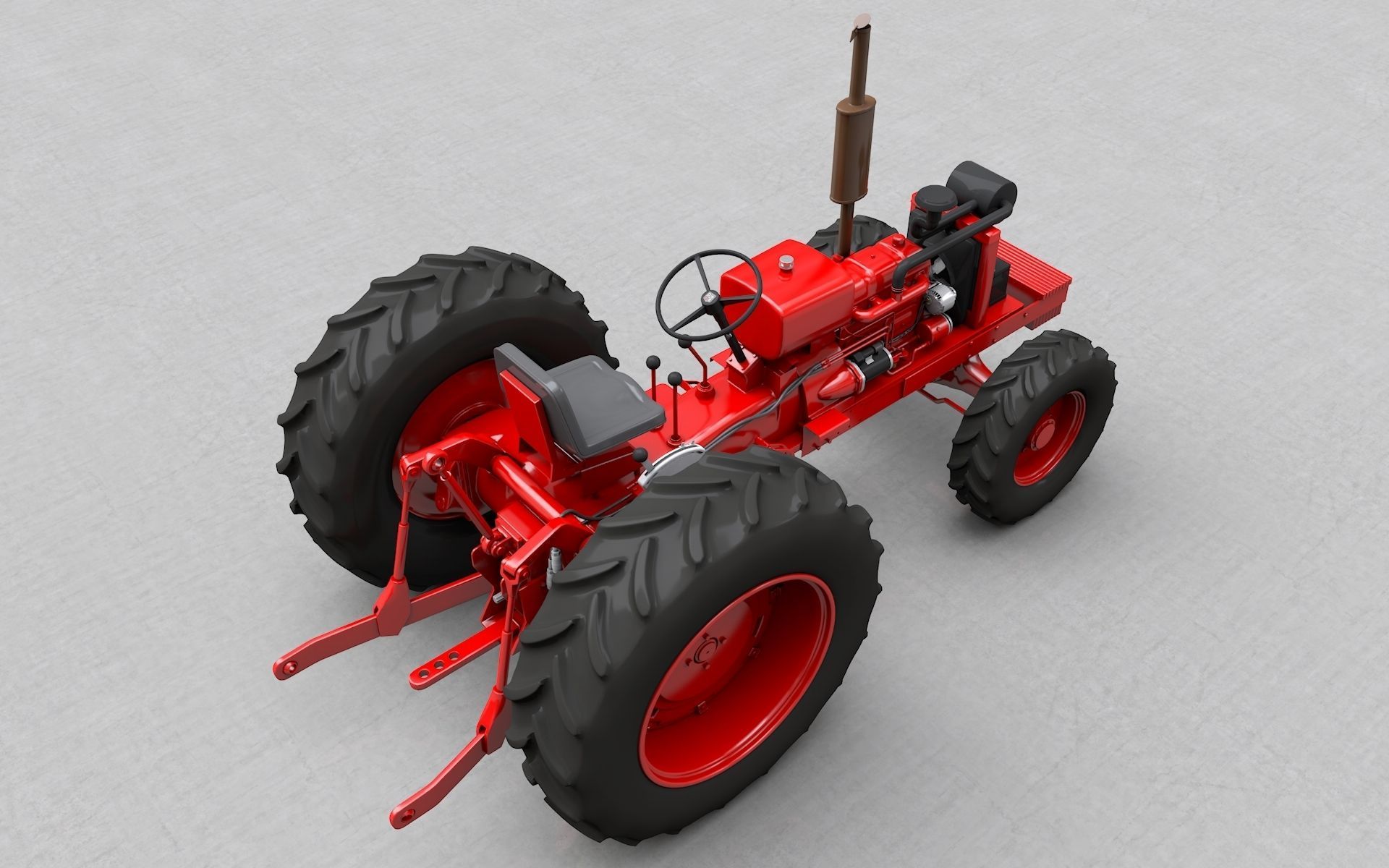 David Brown 1410 1974 Tractor 3D model_3