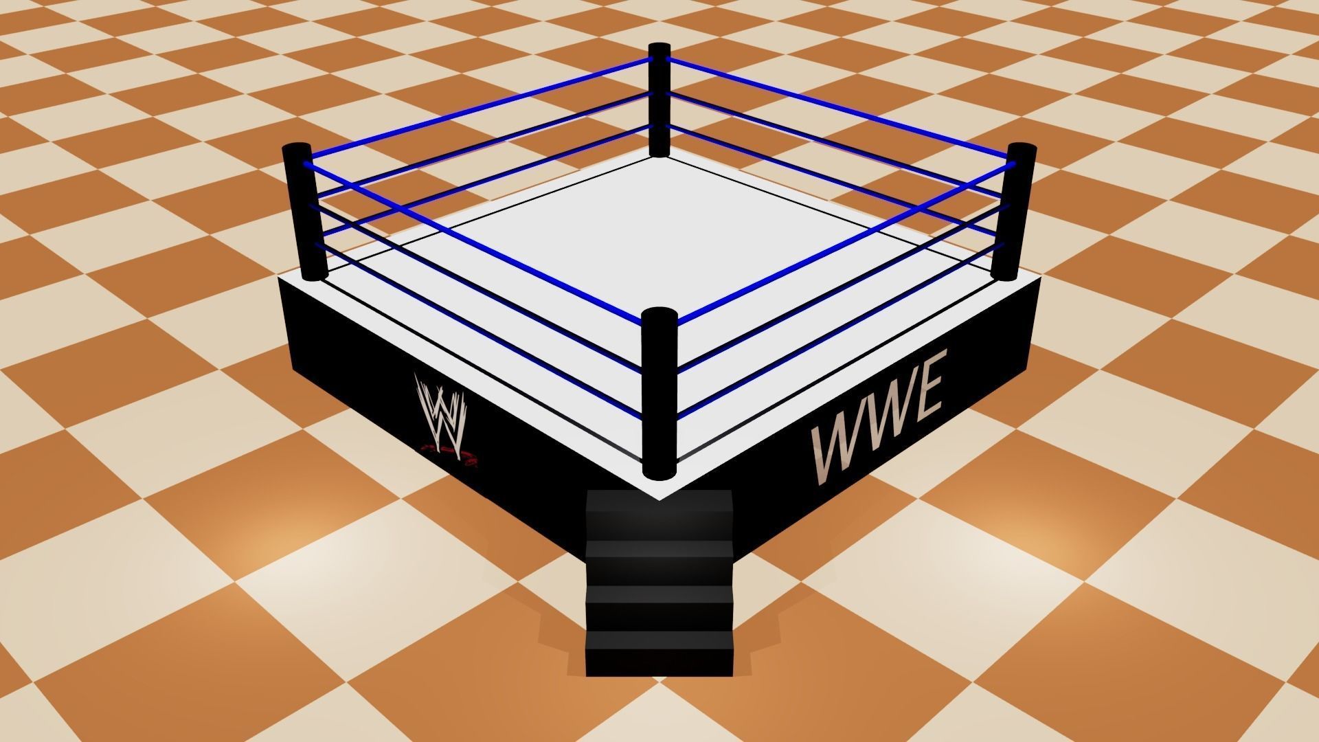 WWE Ring of Wrestling 3D Model Low-poly 3D model_4