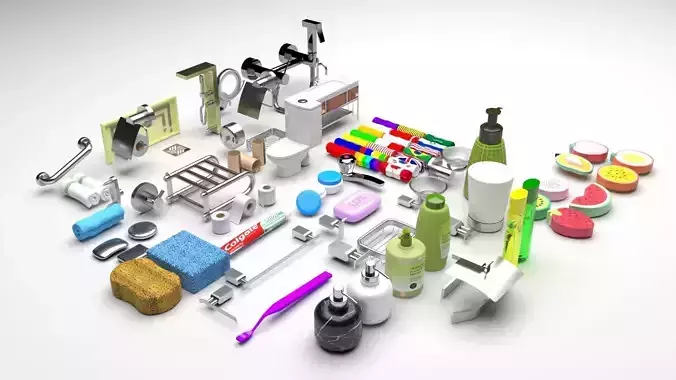 Bathroom Accessories Collection 3D model