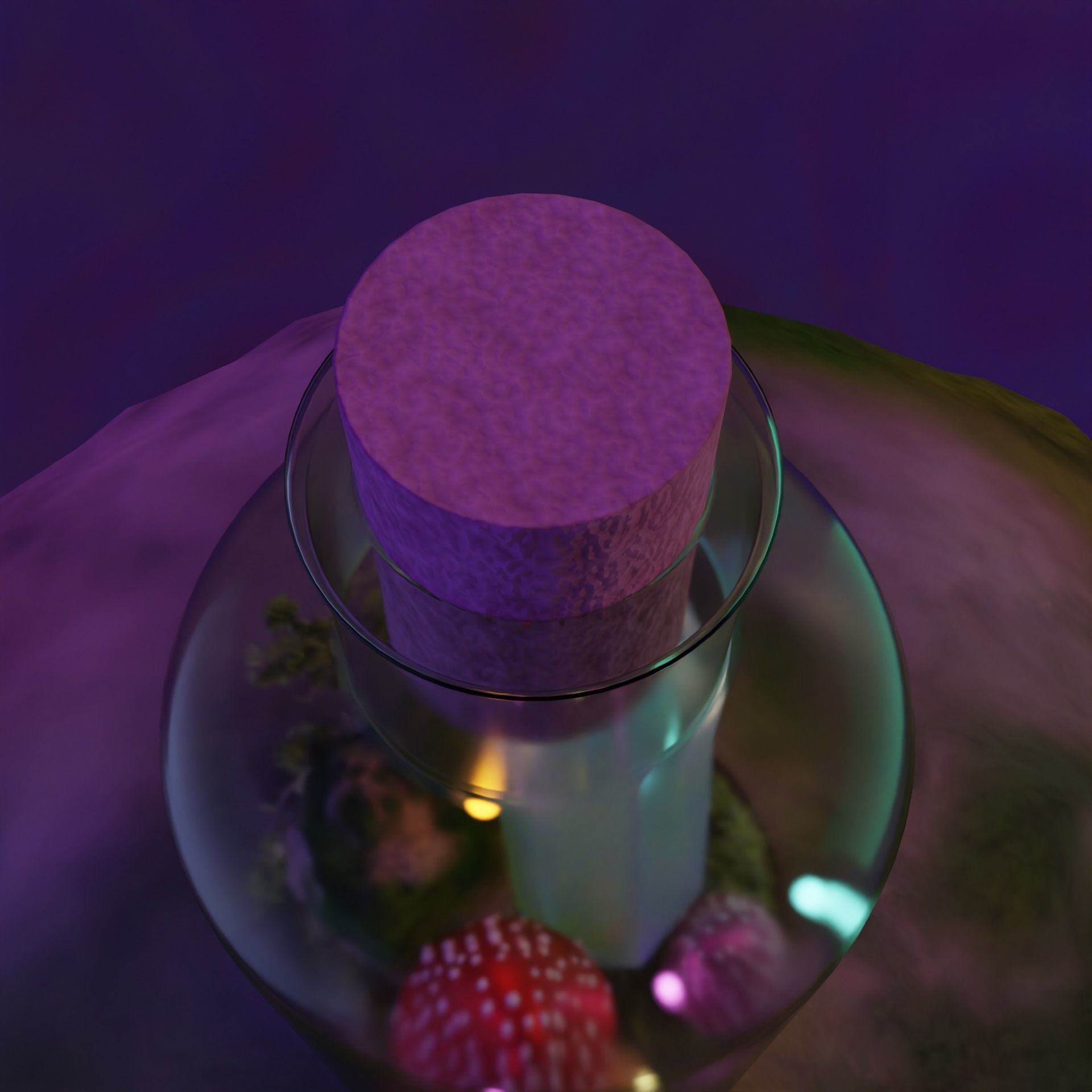 Magic mushrooms in the bottle 3D model_4