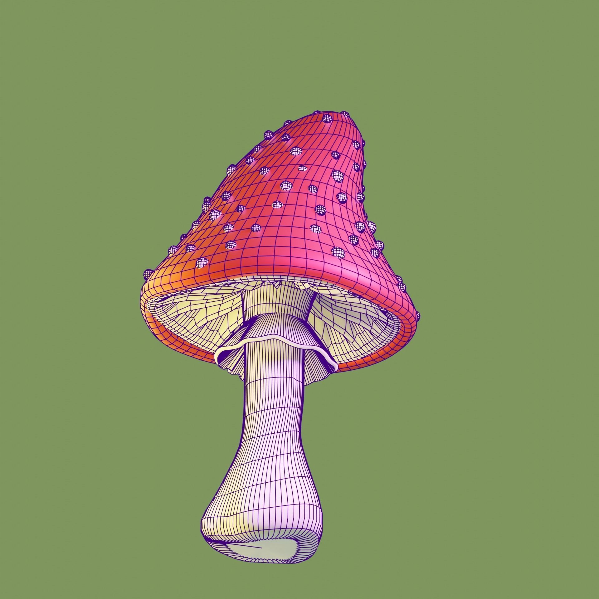 Magic mushrooms in the bottle 3D model_8