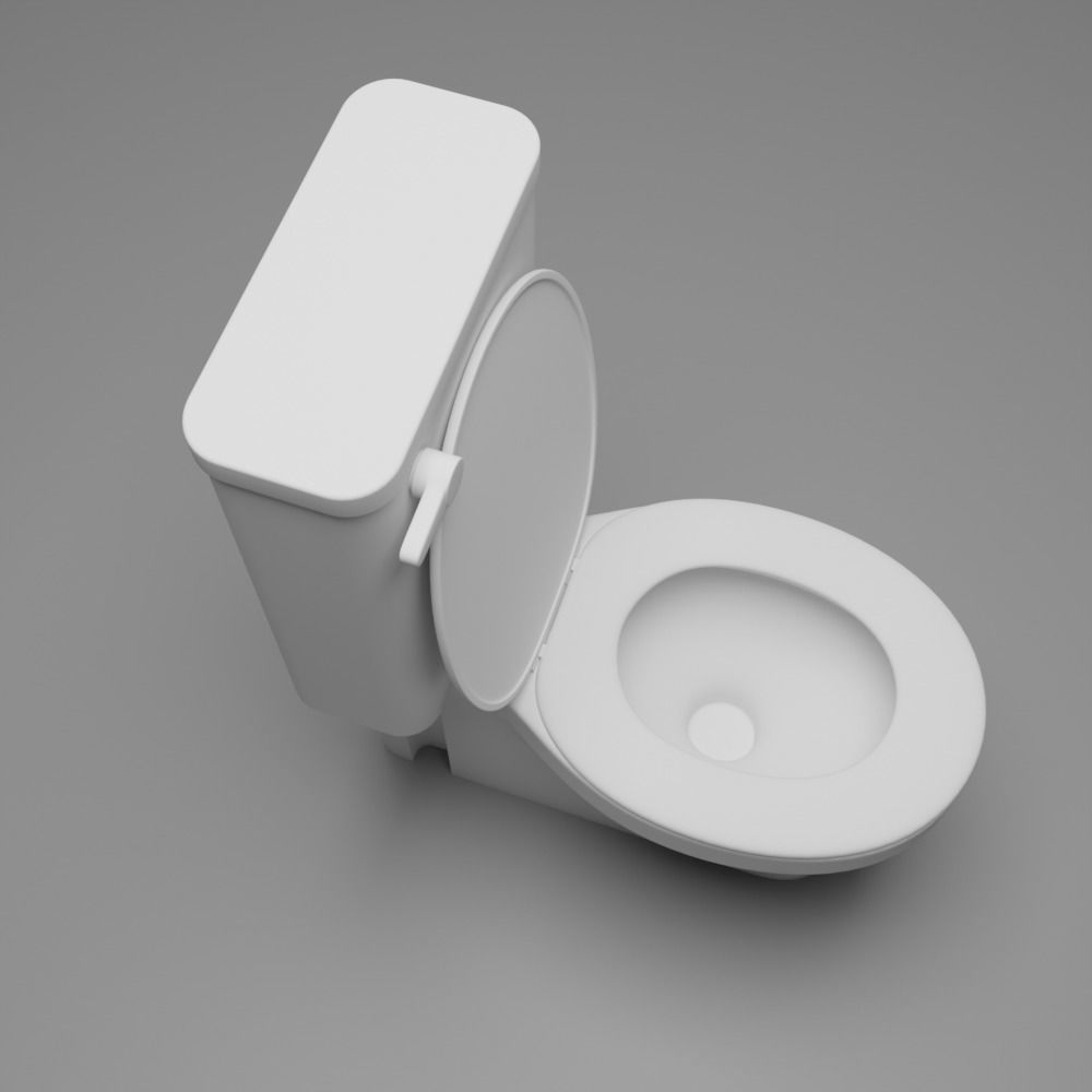 Simple Toilet Bowl without Texture Free 3D model_1
