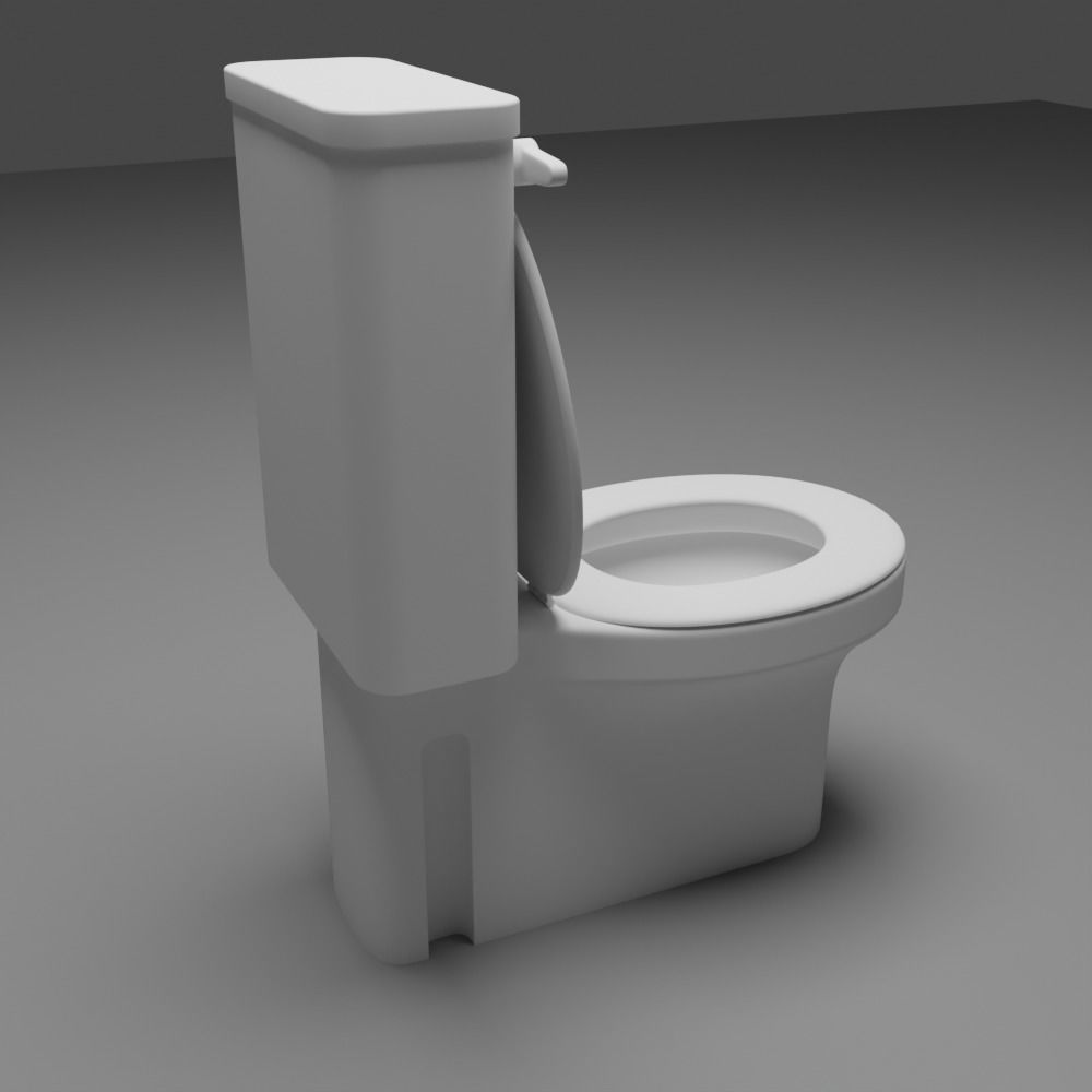Simple Toilet Bowl without Texture Free 3D model_2