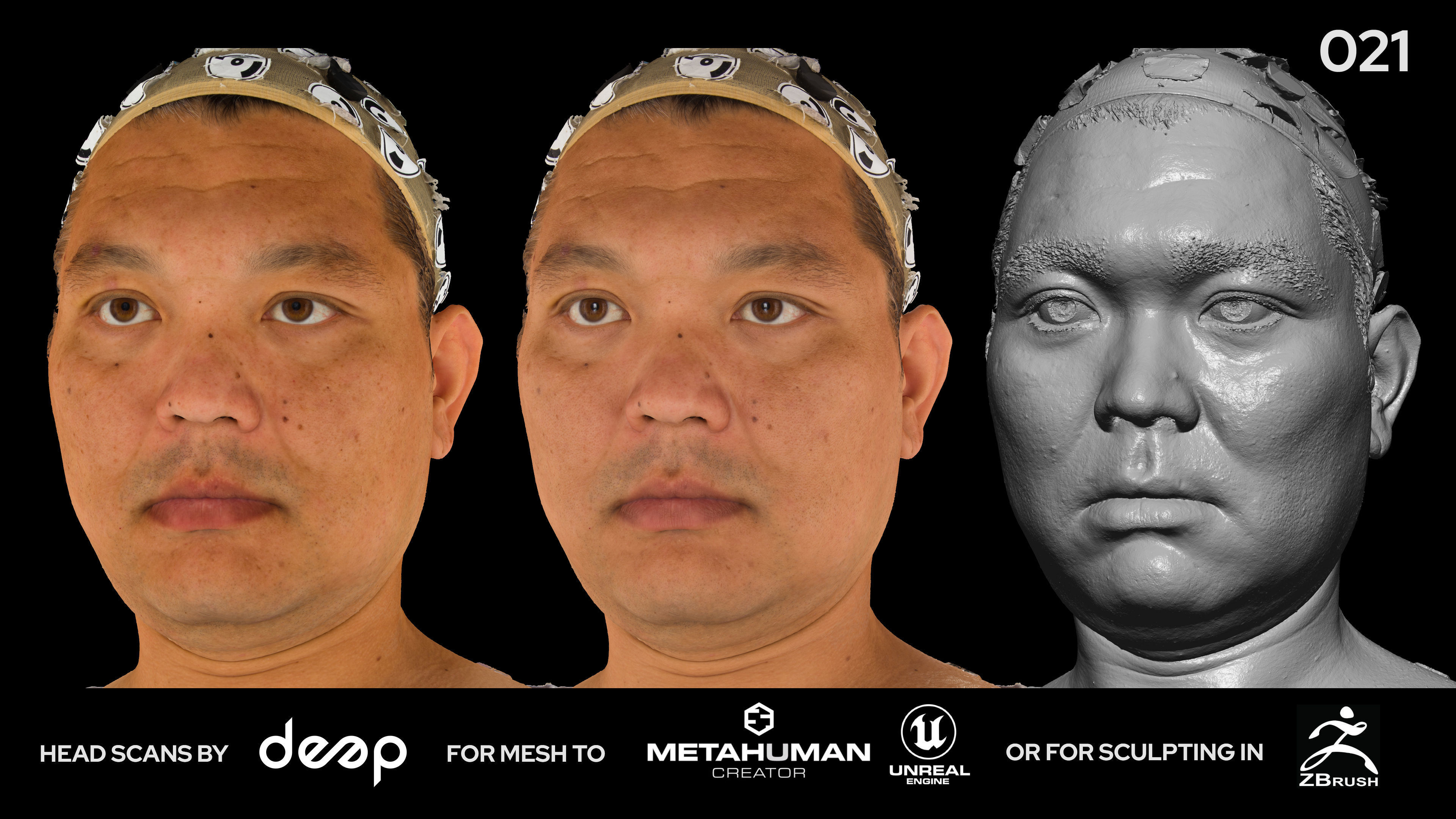Asian Male 40s head scan 021 3D model_2