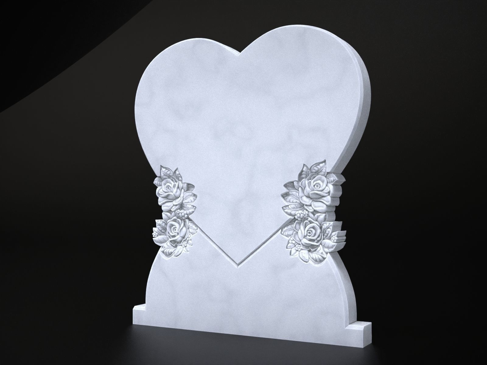 Heart Shaped Tombstone 3D print model_1