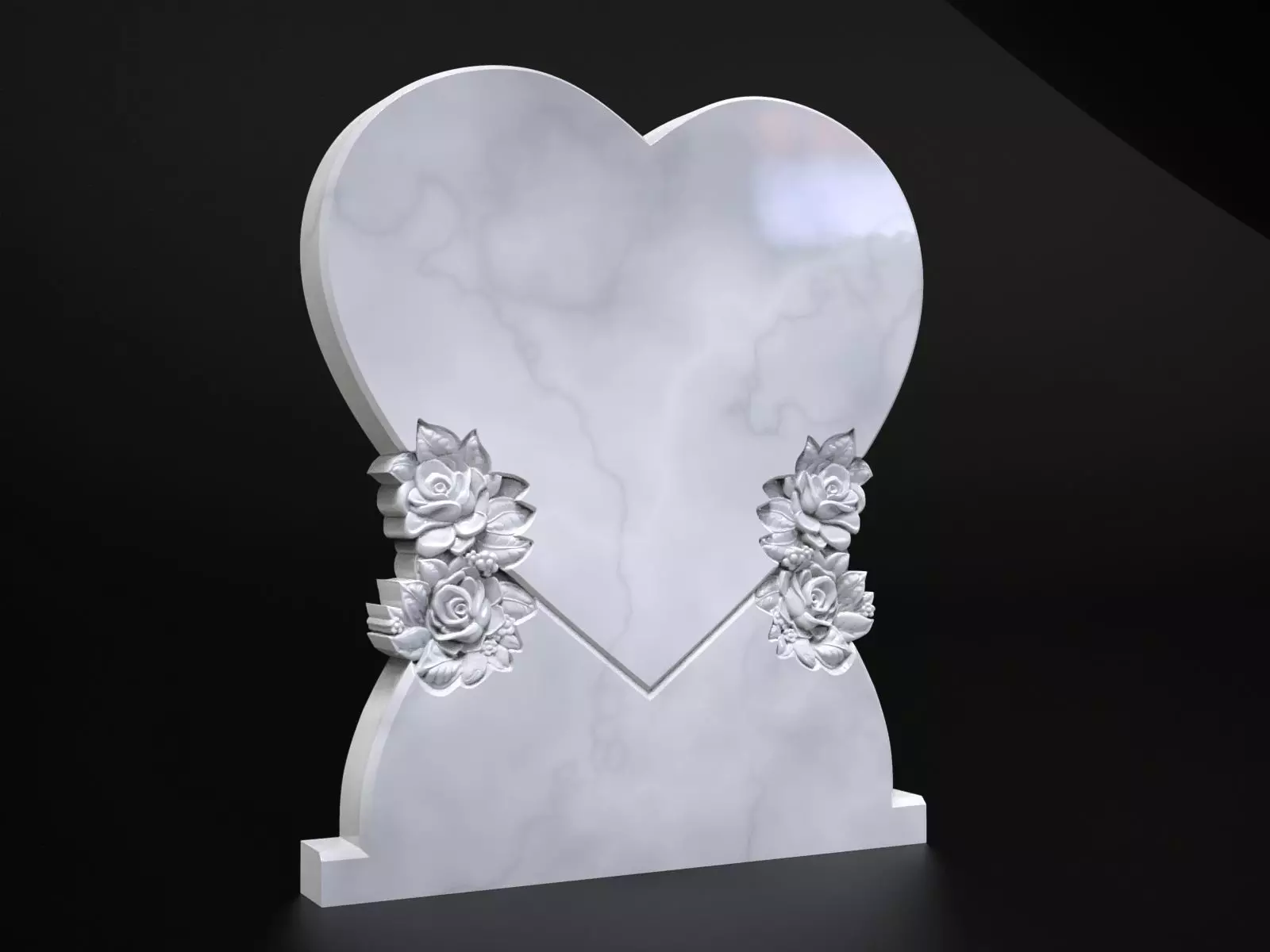 Heart Shaped Tombstone 3D print model_0