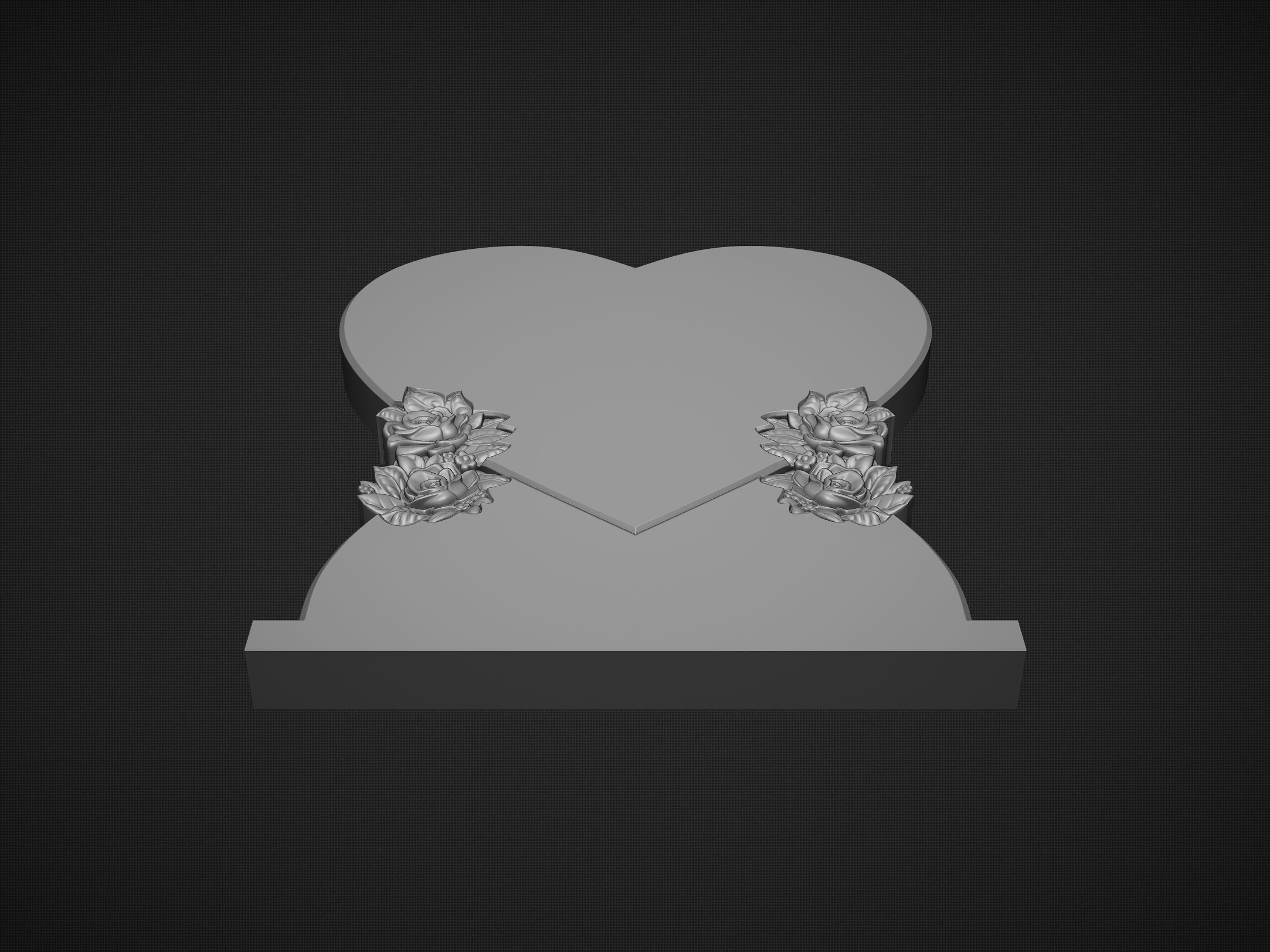 Heart Shaped Tombstone 3D print model_7