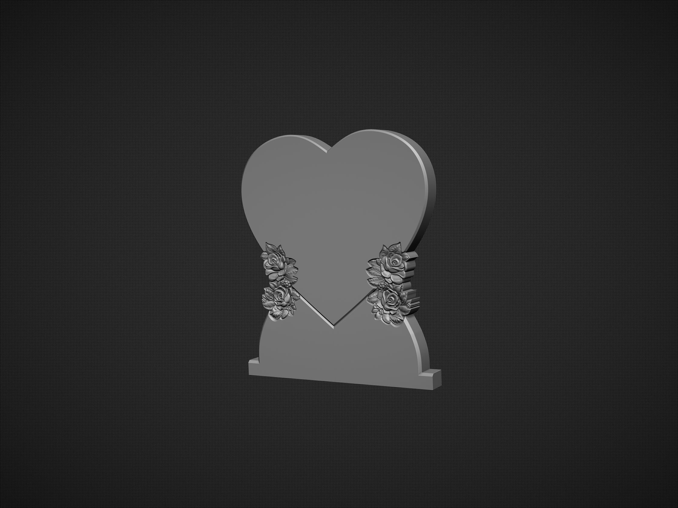 Heart Shaped Tombstone 3D print model_3