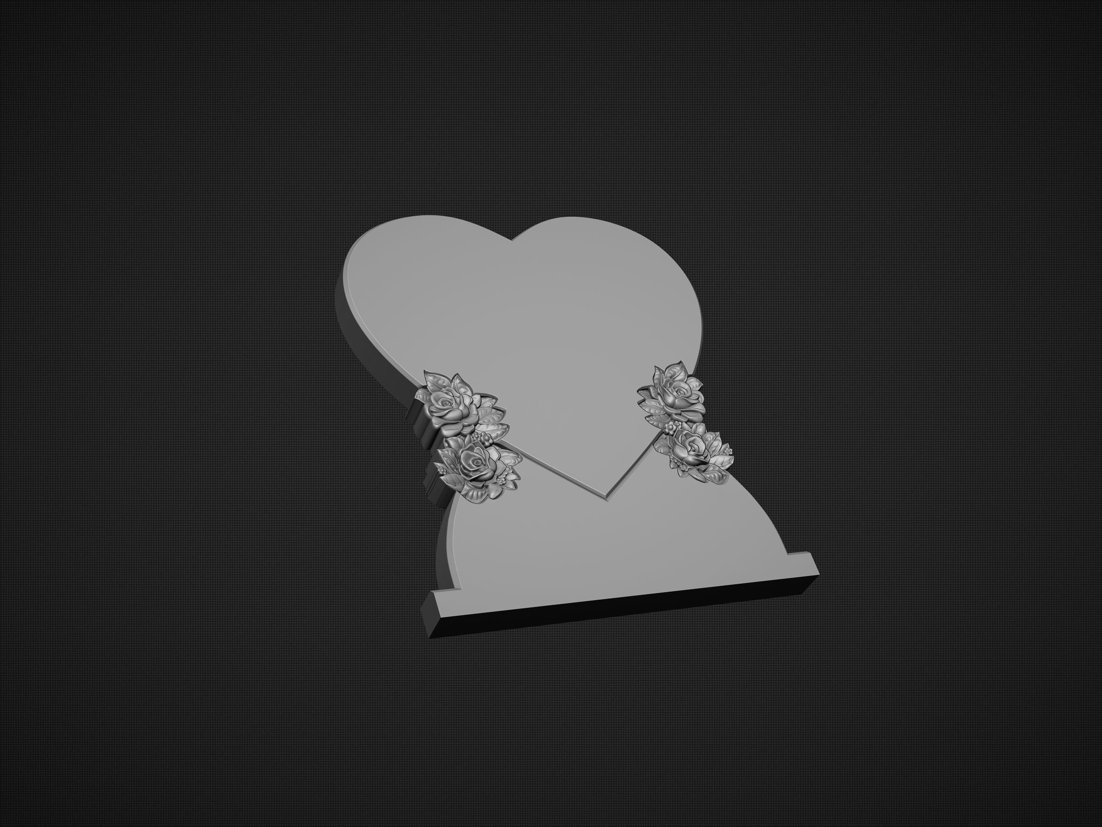 Heart Shaped Tombstone 3D print model_4