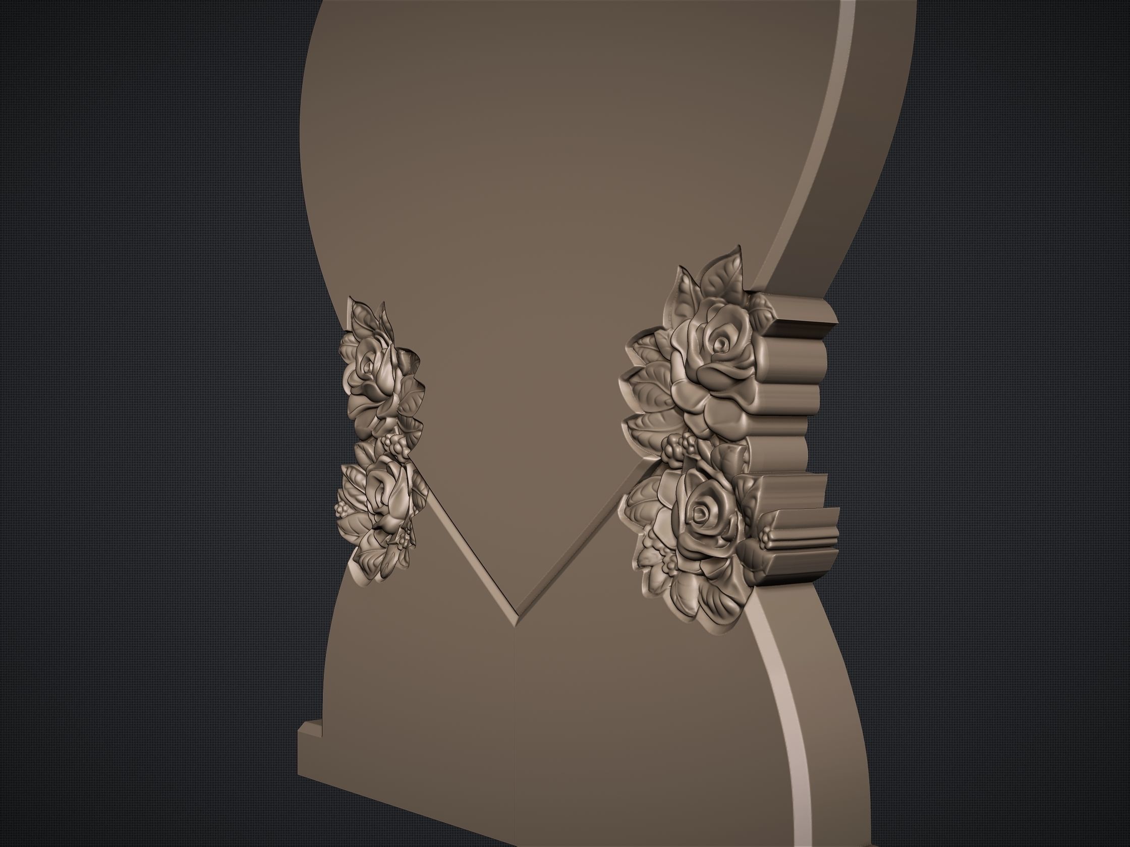 Heart Shaped Tombstone 3D print model_9
