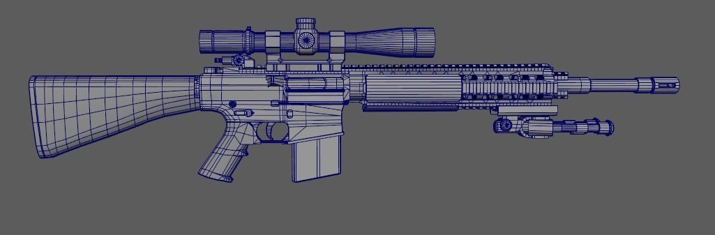 M110 Sniper Rifle  Low-poly 3D model_8
