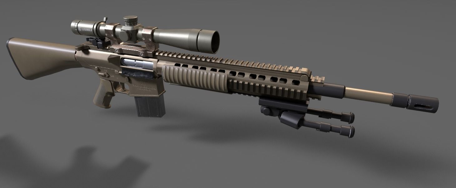 M110 Sniper Rifle  Low-poly 3D model_1