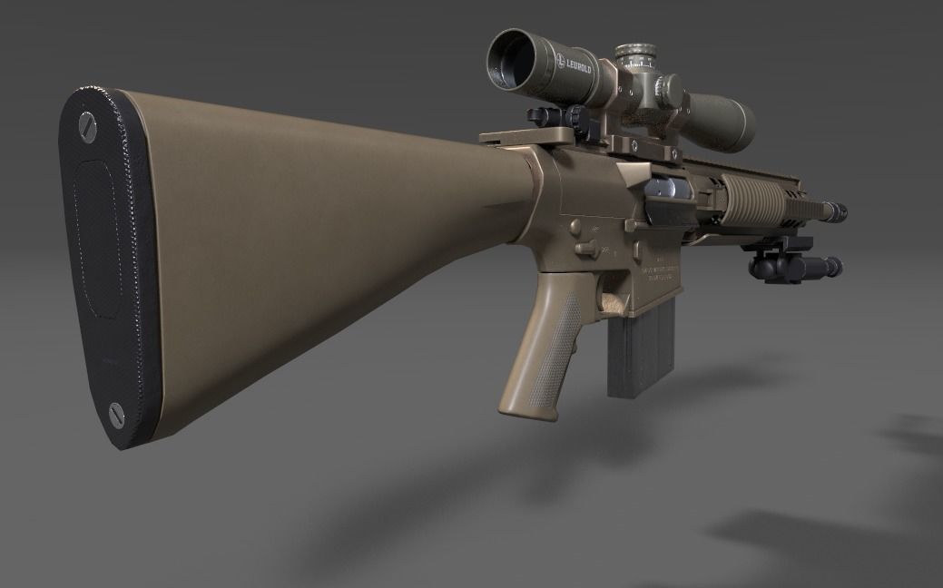 M110 Sniper Rifle  Low-poly 3D model_5