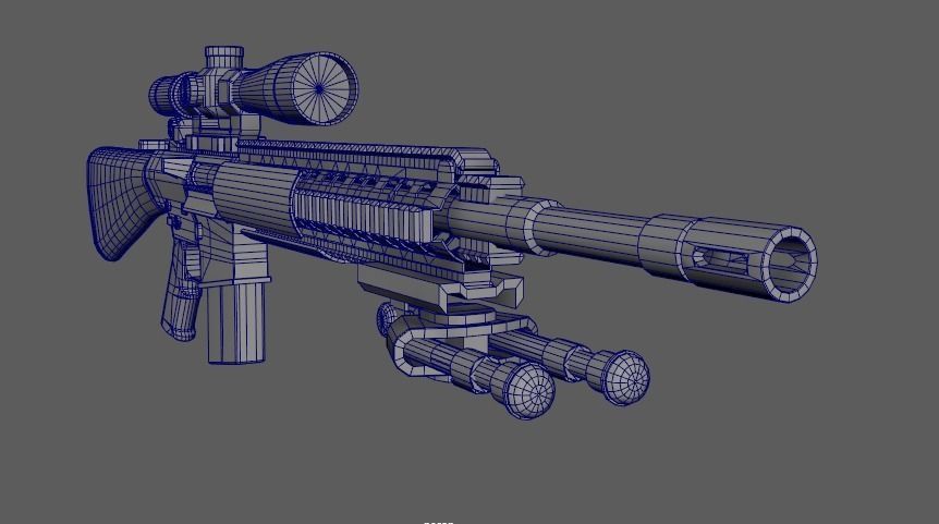 M110 Sniper Rifle  Low-poly 3D model_7