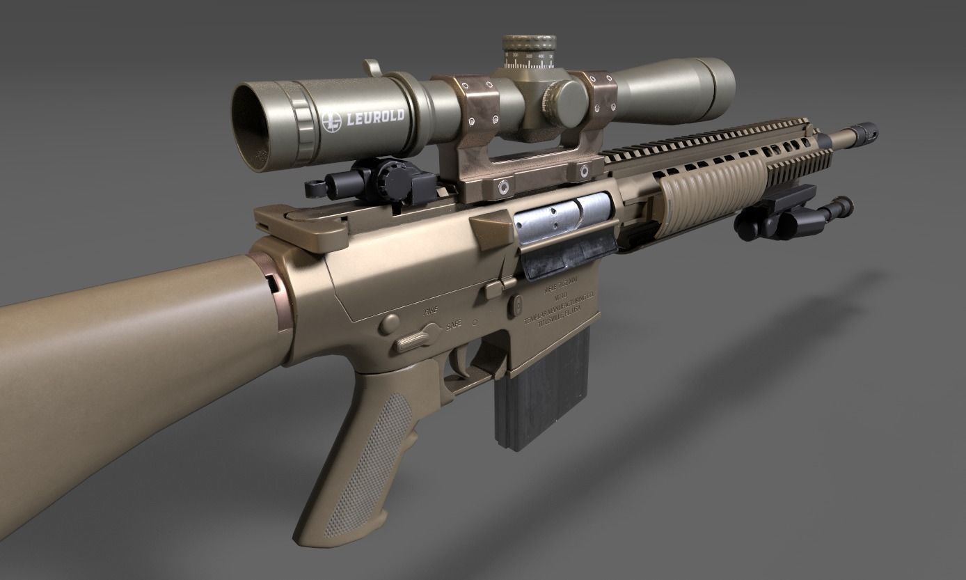 M110 Sniper Rifle  Low-poly 3D model_3