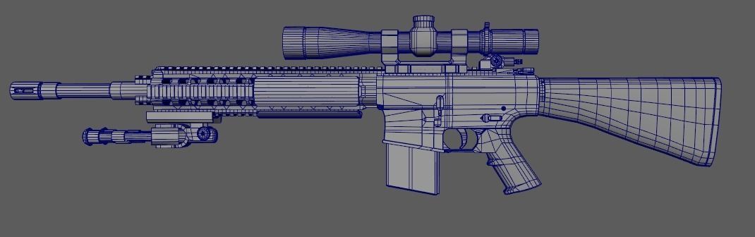 M110 Sniper Rifle  Low-poly 3D model_6