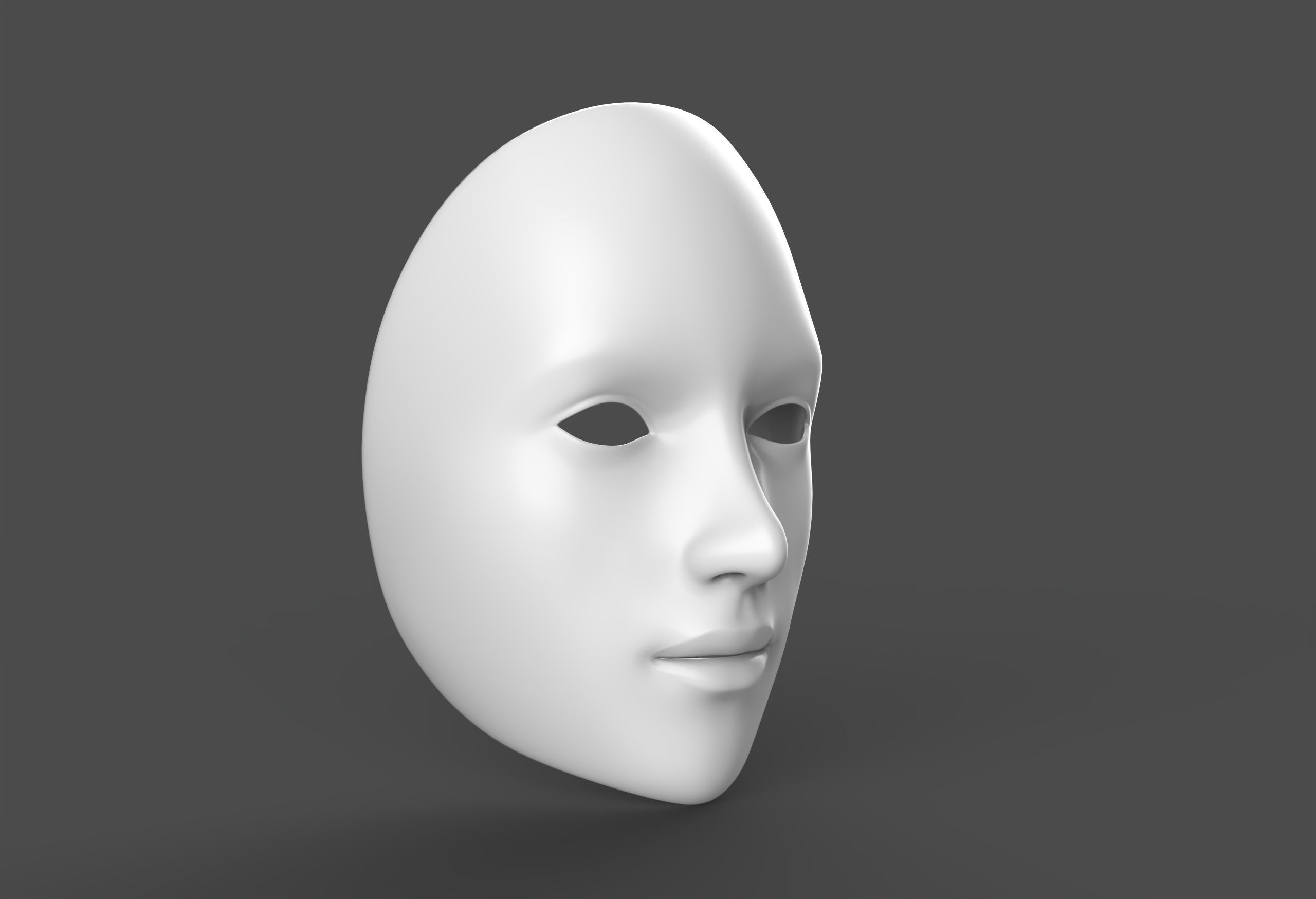 Theater Mask  Low-poly 3D model_1
