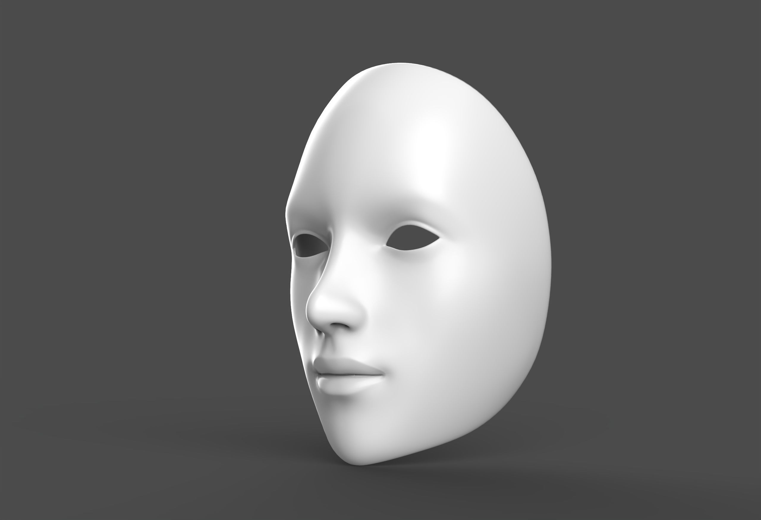 Theater Mask  Low-poly 3D model_4