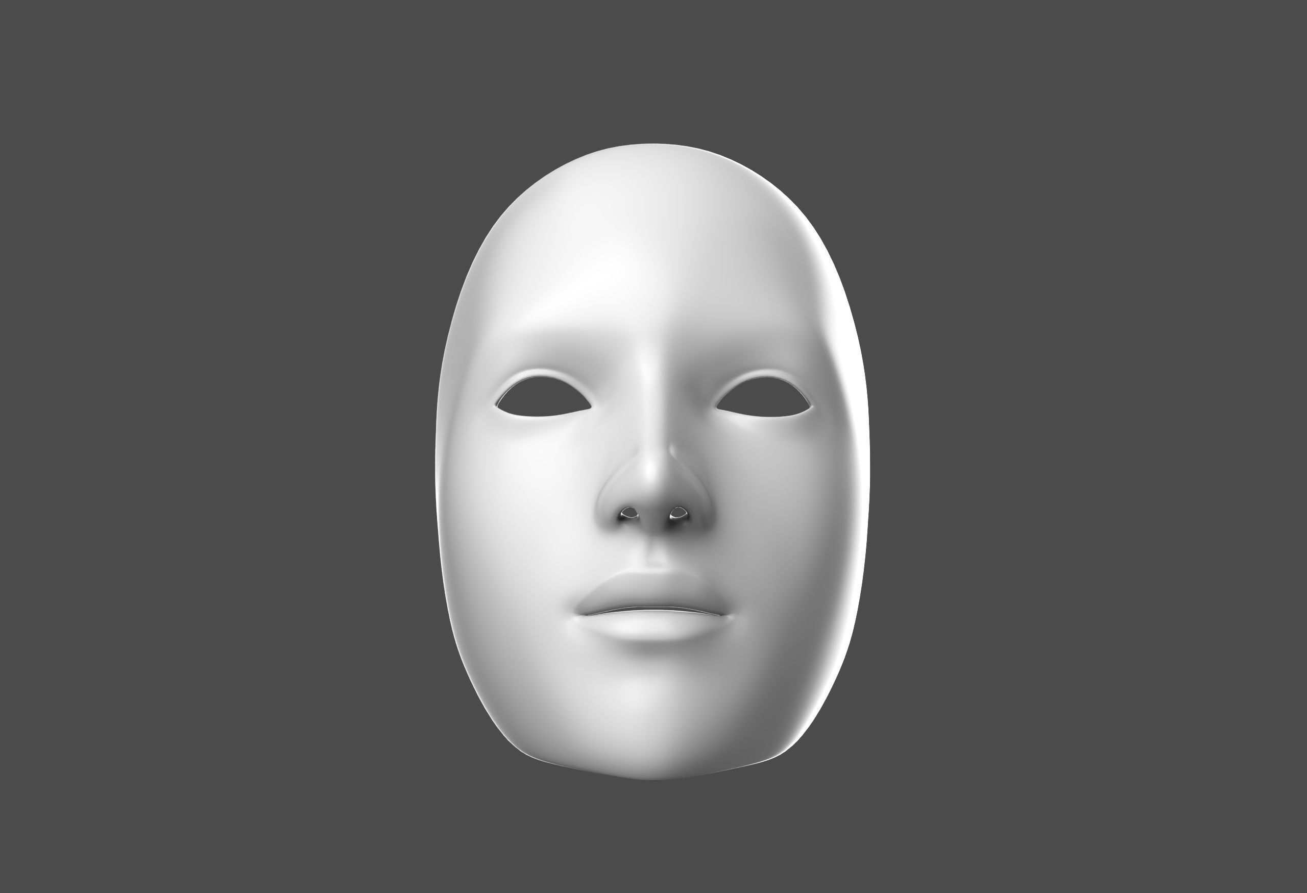 Theater Mask  Low-poly 3D model_3