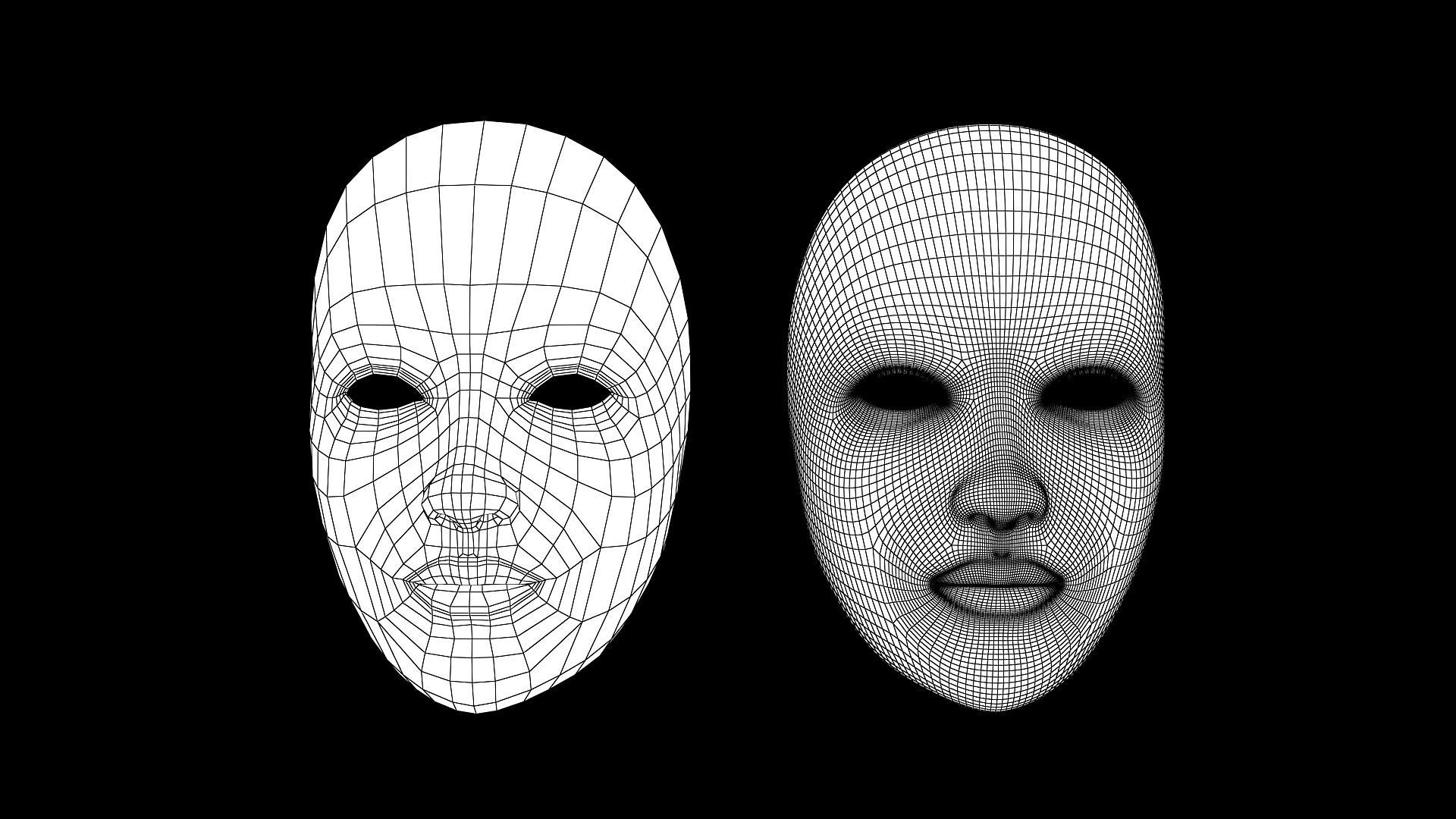 Theater Mask  Low-poly 3D model_6