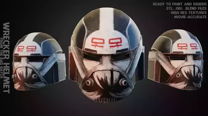 The Bad Batch Wrecker Helmet for Cosplay 3D print model