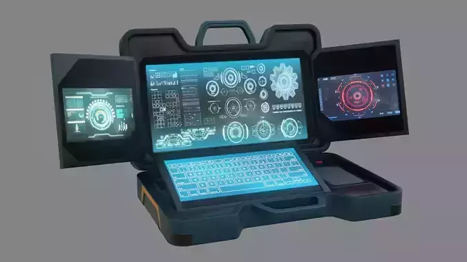 Sci-Fi Laptop - Low Poly Game Ready PBR Low-poly 3D model