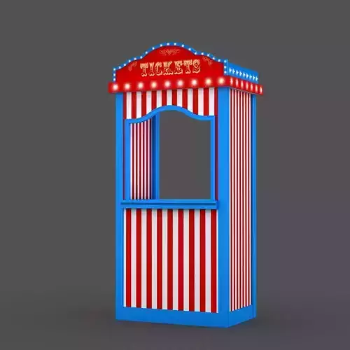 Ticket Booth Low-poly 3D model