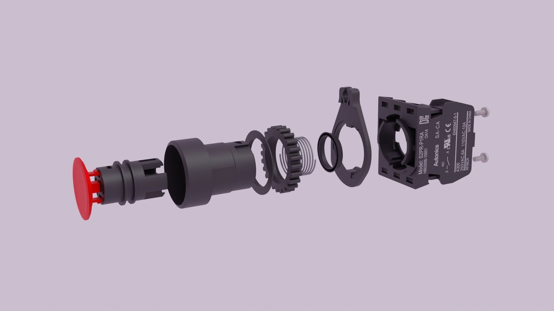 push button switch off 3D model_5