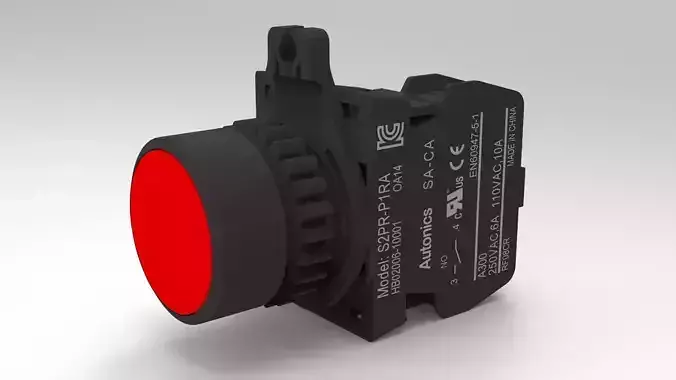 push button switch off 3D model