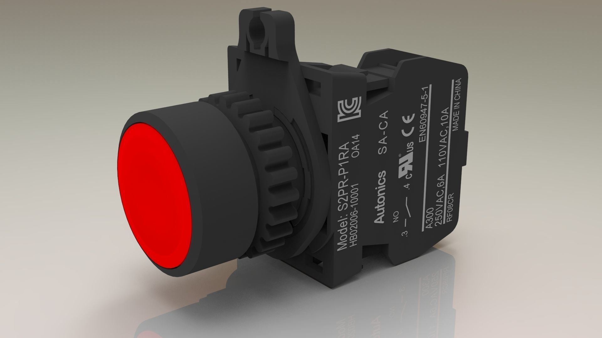 push button switch off 3D model_2