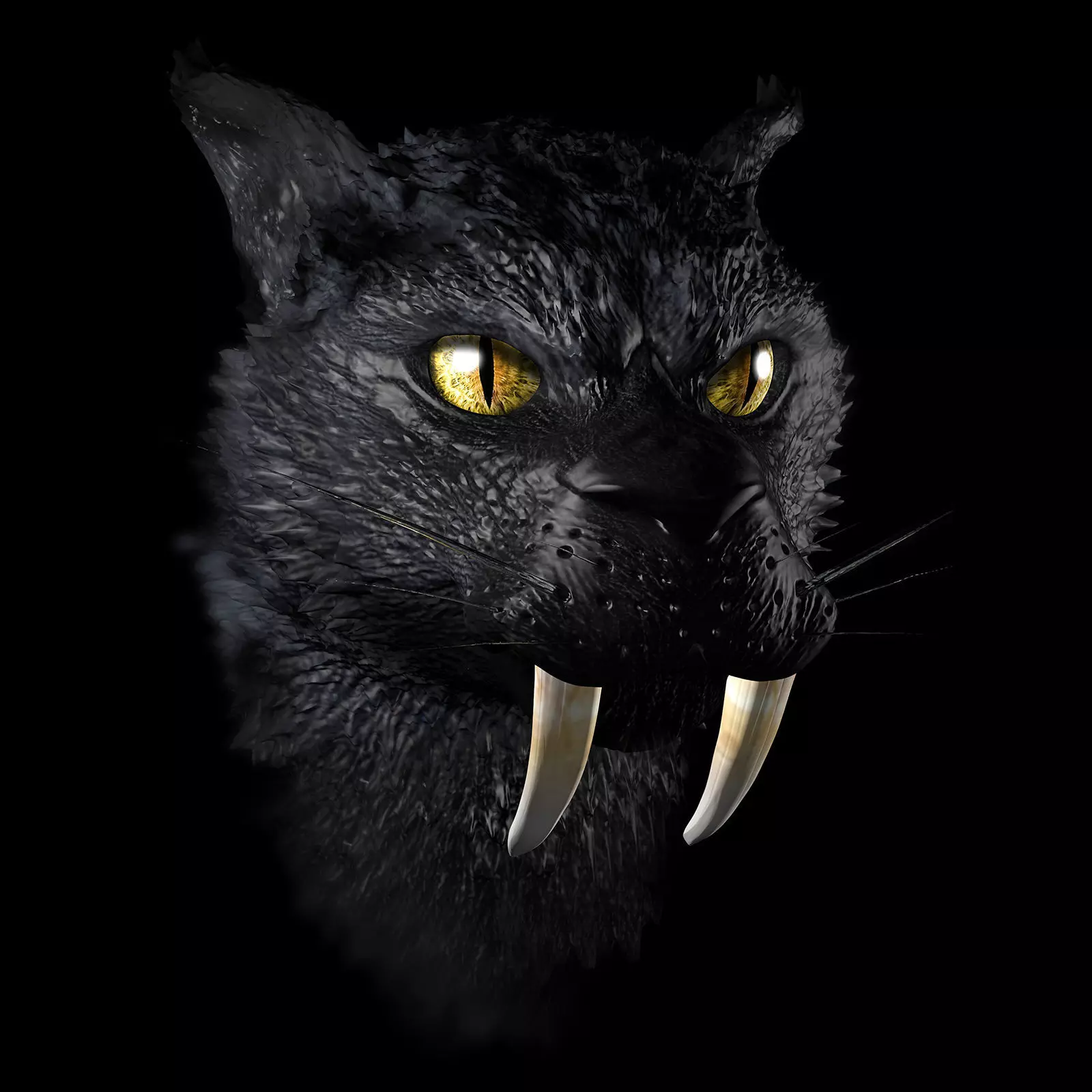 Punch-Cat sabertooth tiger 3D print model_0