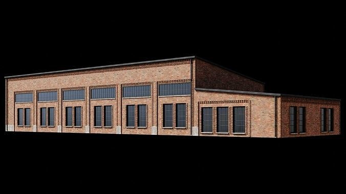 BRICK FACTORY SCHOOL PRISON BUILDING CITY TOWN COLLECTION Low-poly 3D model 6