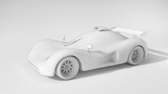 Low poly Concept Racer cars Le Mans style Low-poly 3D model 3