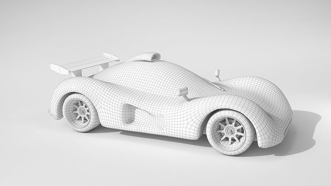 Low poly Concept Racer cars Le Mans style Low-poly 3D model 7